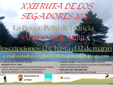 Imagen XXII RUTA LOS SEGADORES 04 DE ABRIL DE 2026
